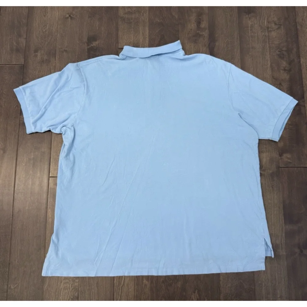 Ralph Lauren Mens Short Sleeve Blue Classic Fit Polo Shirt Size 4XLT Yellow Pony